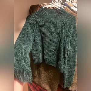Emerald crochet sweater.